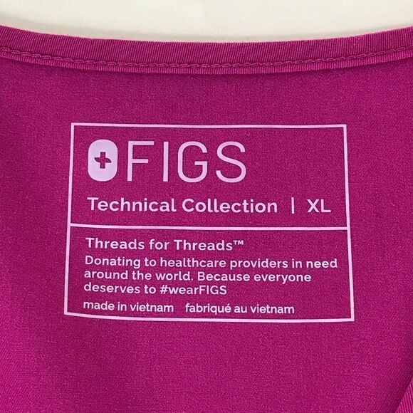 FIGS Casma Three-Pocket Scrub Top Women's XL Fuchsia Uniform Healthcare Medical - Picture 9 of 11